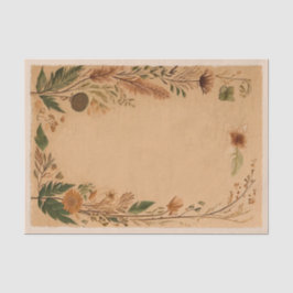 Papel De Seda Terracota Flores Prensadas de Durazno Boho