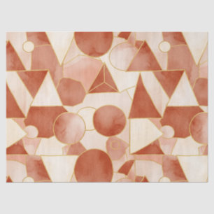 Papel De Seda Terracota Geométrico - Arte en Mosaico de Línea Do
