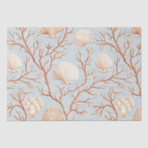 Papel De Seda Terracota Mar Coral en Polvo Azul Océano