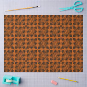 Papel De Seda Terracota Negro Patrón de Meandro Griego Antiguo