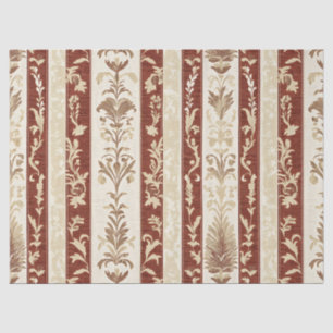 Papel De Seda Terracota País Francés Toile Estampado Floral Raya