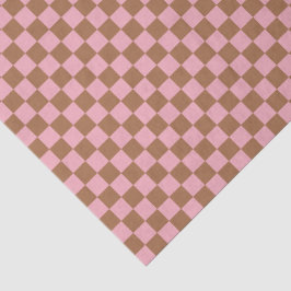 Papel De Seda Terracota Rosa Ajedrezado Cuadros Cuadriculado Fem