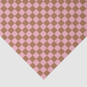 Papel De Seda Terracota Rosa Ajedrezado Cuadros Cuadriculado Fem