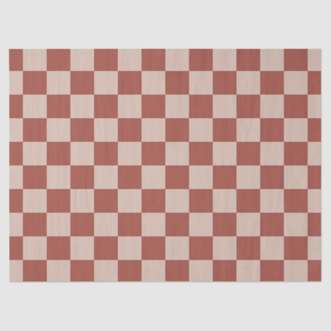 Papel De Seda Terracotta and Tan Checkerboard (Anverso)