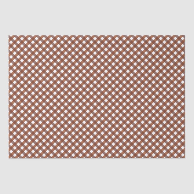 Papel De Seda Terracotta Gingham Patterned (Anverso)