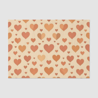 Papel De Seda Terracotta Heart Scatter Pattern