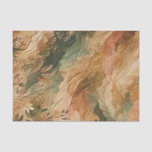 Papel De Seda Terracotta Melocotón Flores Prensadas Boho