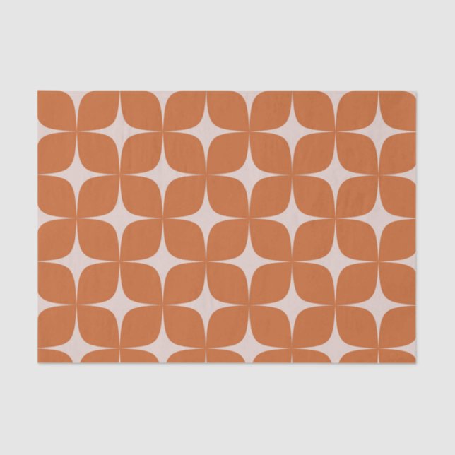 Papel De Seda Terracotta Mid Century Boho moderno elegante (Anverso)