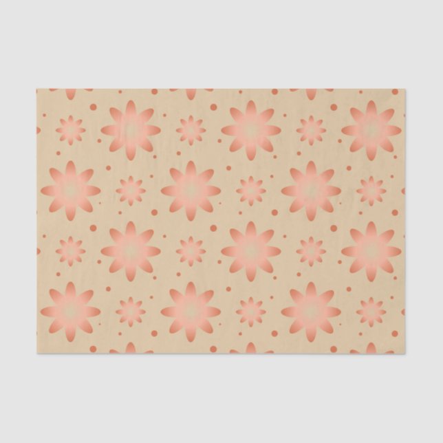 Papel De Seda Terracotta naranja y arena beige delicada margarit (Anverso)