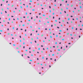 Papel De Seda Terrazo Colorido Confeti Patrón Rosa Toronja