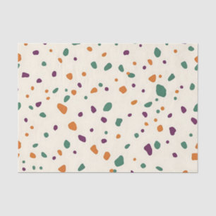 Papel De Seda Terrazo Multicolor con Motivo de Guijarro Orgánico