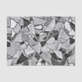 Papel De Seda Terrazo Patrón Diseño Negro Blanco Gris Elegante