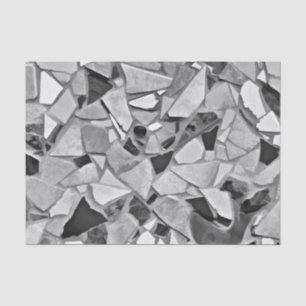 Papel De Seda Terrazo Patrón Diseño Negro Blanco Gris Elegante