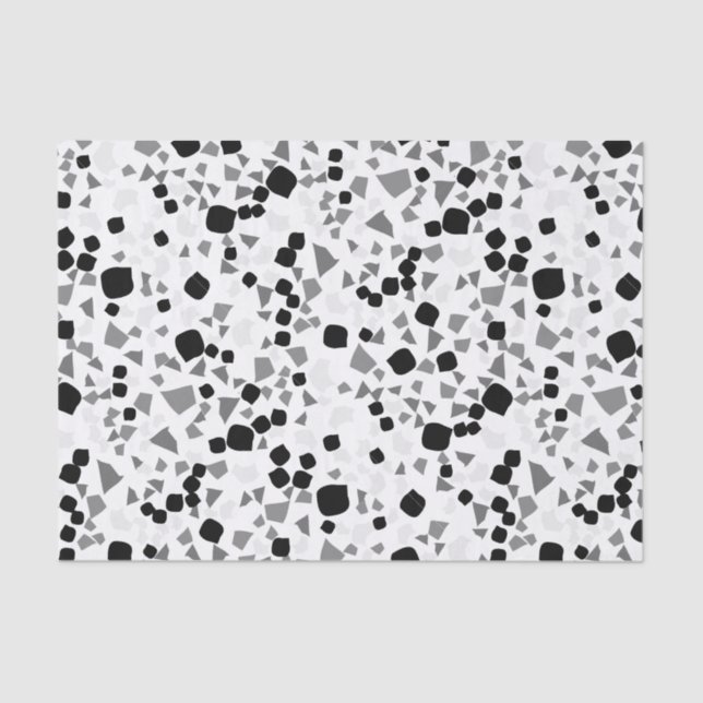 Papel De Seda Terrazzo blanco moderno y simple (Anverso)