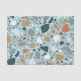 Papel De Seda Terrazzo En Azul