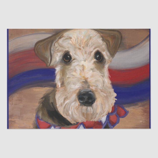 PAPEL DE SEDA TERRIER AIREDALE        (Anverso)