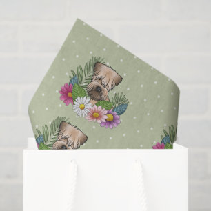 Papel De Seda Terrier Wheaten de Pelaje Suave Flores Coloridas V