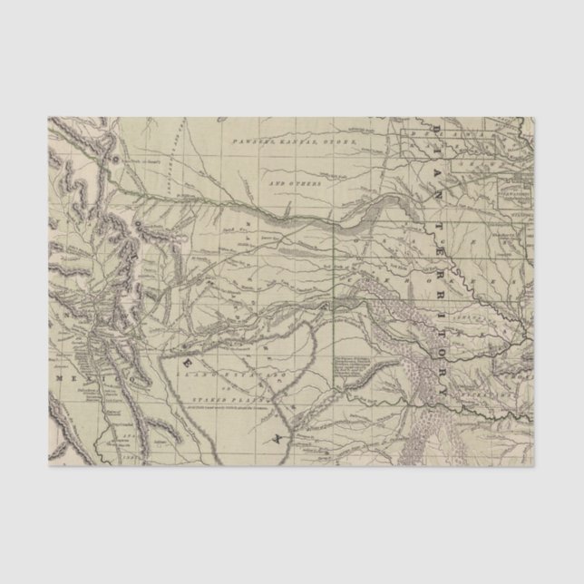 Papel De Seda Territorio indio, Tejas del norte, New México (Anverso)