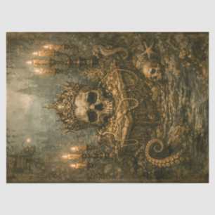 Papel De Seda Tesoro Embrujado Calavera Decoupage Piratas Sirena