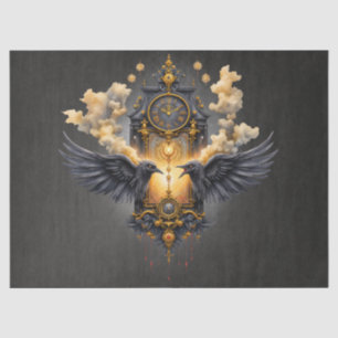 Papel De Seda Testigos Eternos – Reloj del Destino Carmesí.