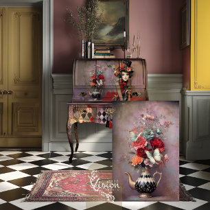 Papel De Seda Tetera Floral Harlequin Sombrerero Elegante