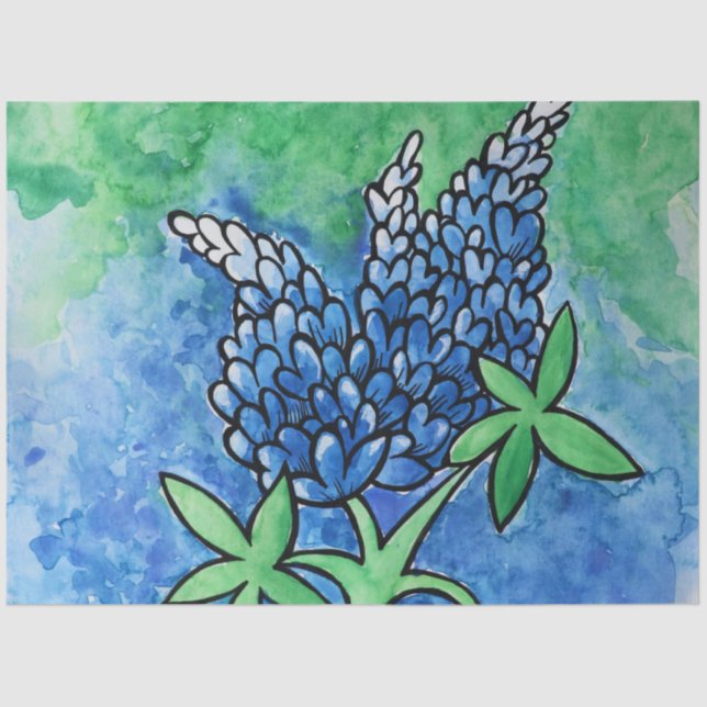 Papel De Seda Texas Bluebonnets (Anverso)