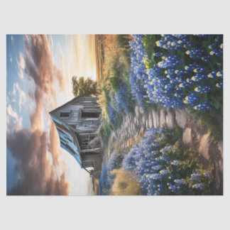 Papel De Seda Texas Bluebonnets y la vieja página de Barn