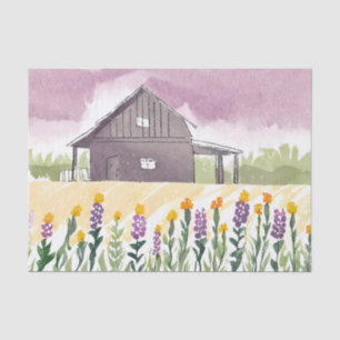 Papel De Seda Texas Farming Wildflowers Decoupage Handdraw