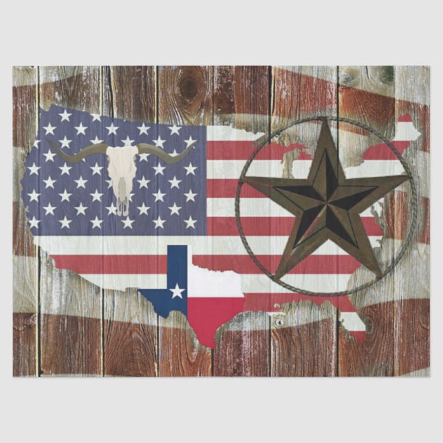 Papel De Seda Texas Lone Star Texas Long Horn (Anverso)