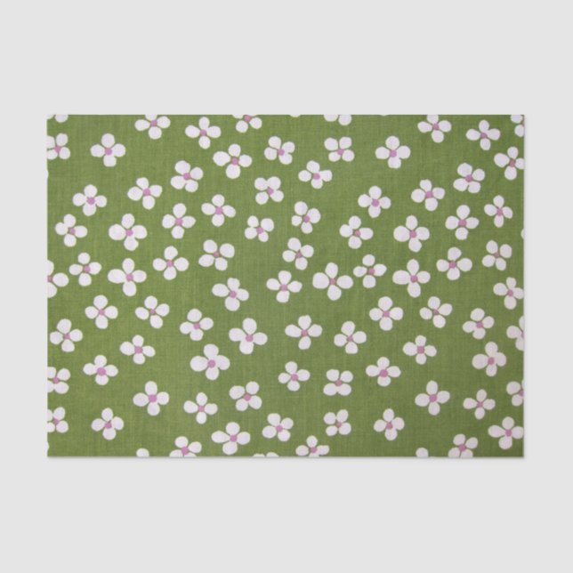 Papel De Seda Textil japonés de KIMONO, patrón florete (Anverso)