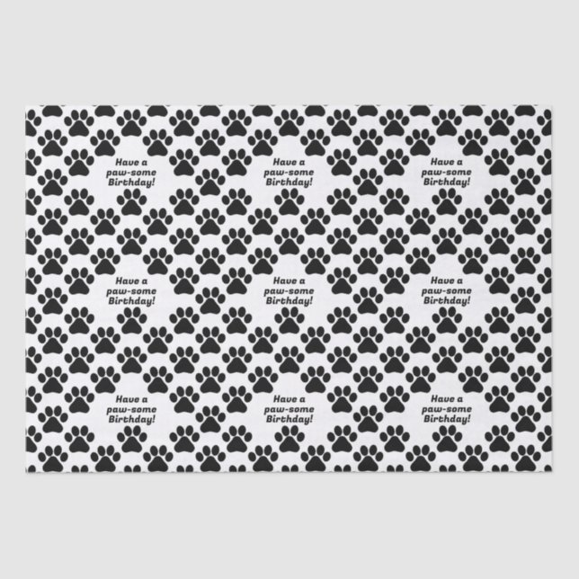 Papel De Seda Texto de personalizable Pawfect Paws (Anverso)