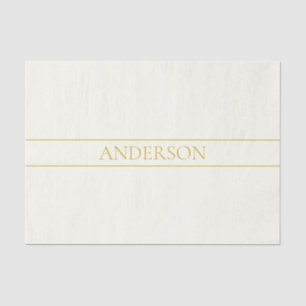 Papel De Seda Texto de Personalizable simple y elegante   Gold O