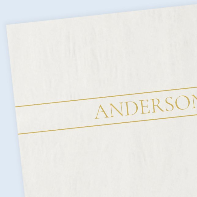 Papel De Seda Texto de Personalizable simple y elegante | Gold O (Subido por el creador)