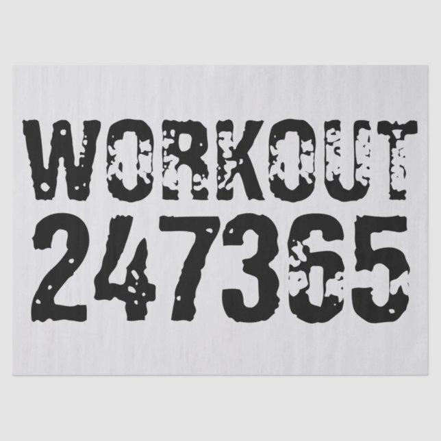 Papel De Seda Texto desgastado y raspado Workout 247365 negro (Anverso)