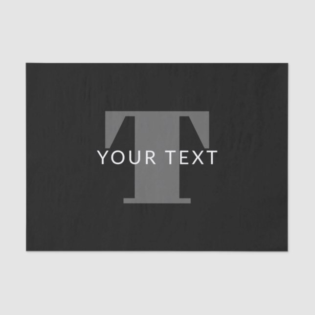Papel De Seda Texto editable en negrita | Blanco negro y gris (Anverso)