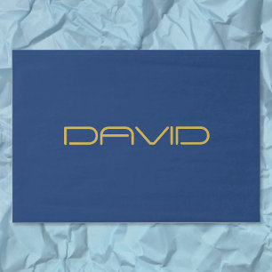 Papel De Seda Texto elegante editable Oro y azul marino