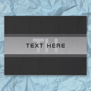 Papel De Seda Texto en capas personalizable moderno Negro y gr