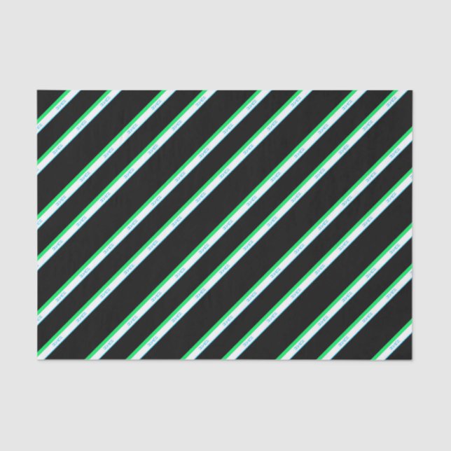 Papel De Seda Texto mínimo azul verde azulado franja negra japon (Anverso)