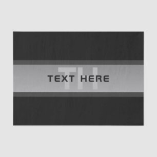 Papel De Seda Texto moderno con capas de Personalizable   Negro 
