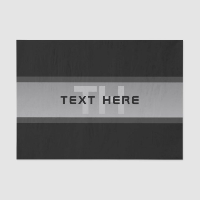 Papel De Seda Texto moderno con capas de Personalizable | Negro  (Anverso)