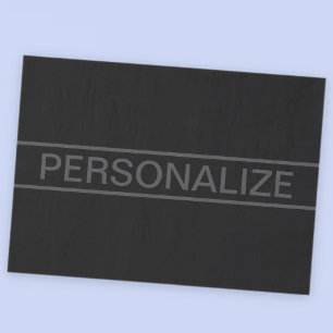 Papel De Seda Texto personalizable Negro moderno en negrita y