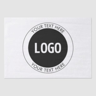Papel De Seda Texto personalizable simple y su logotipo o imagen
