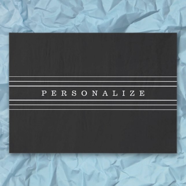 Papel De Seda Texto Personalizado y franjas modernas | Blanco y  (Subido por el creador)