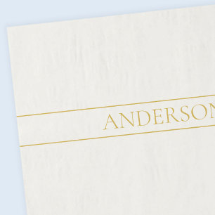 Papel De Seda Texto simple elegante personalizable   dorado blan