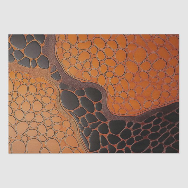 Papel De Seda Textura abstracta de caparazón de tortuga chic mar (Anverso)