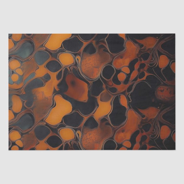 Papel De Seda Textura abstracta marrón y negra de caparazón de t (Anverso)