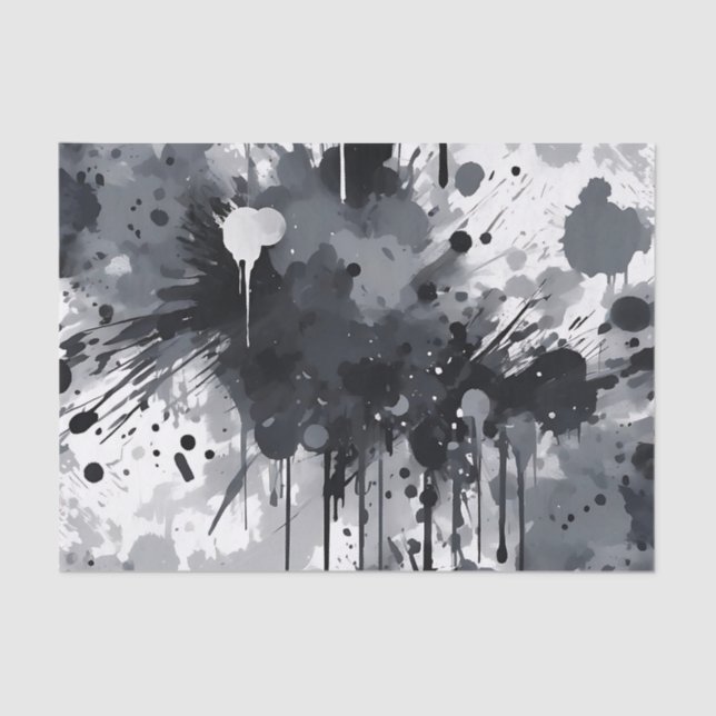 Papel De Seda Textura Blanca Y Gris Negra (Anverso)