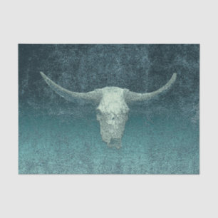 Papel De Seda Textura de arte Verde azulado Rodeo Cráneo de toro