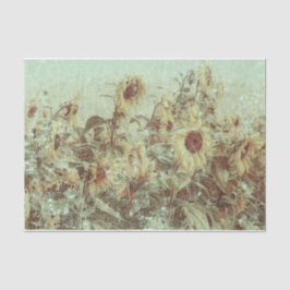 Papel De Seda Textura de caída de vintage de campo de girasol