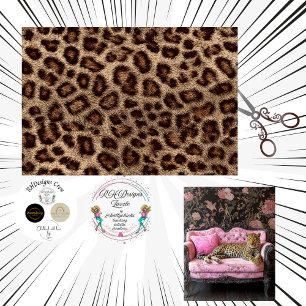 Papel De Seda Textura de falso decoupage de estampado de leopard